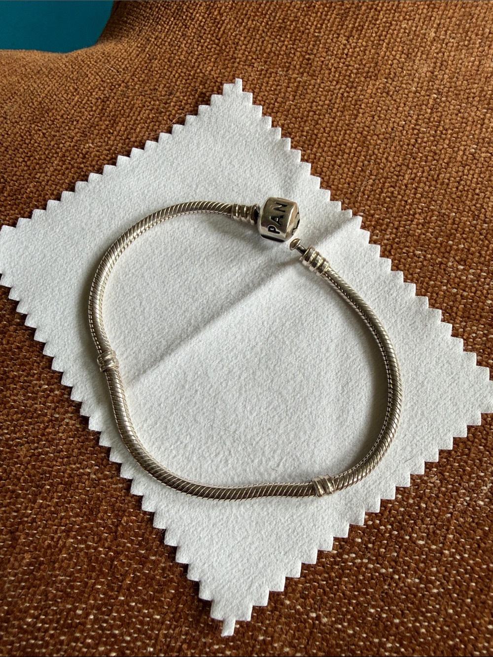 Pandora Silver Charm Bracelet with Logo Clasp